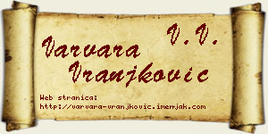 Varvara Vranjković vizit kartica